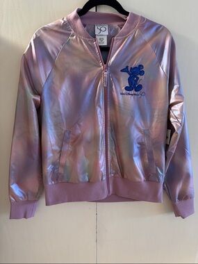 Disney 50 Anniversary Iridescent Pink  Bomber Jacket with Blue Mickey